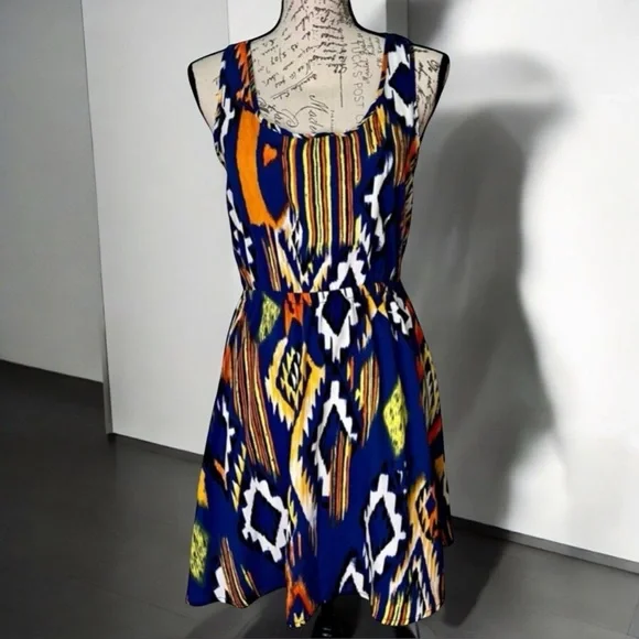 Mezzanine | Patterned Sleeveless Mini Dress Size S Small - Picture 4 of 12